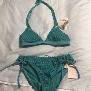 Roxy blue bikini set NWT